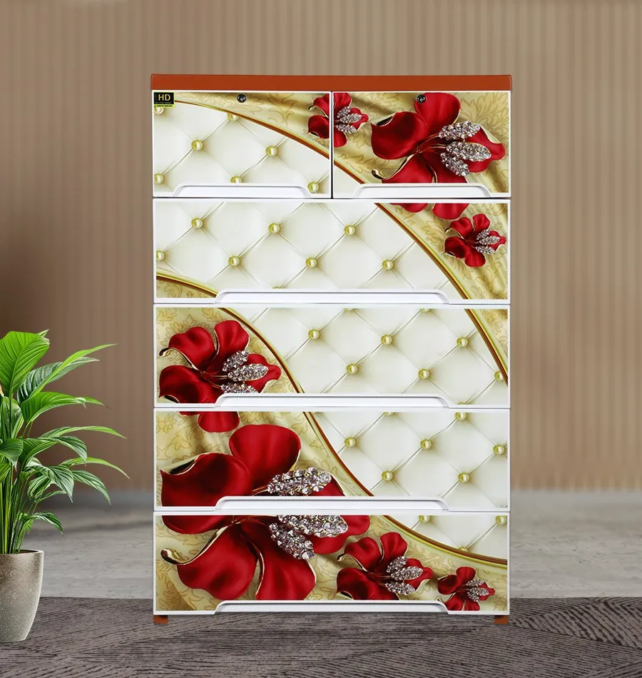 Picture of Wardrobe HD Print Double 5D Golden Rose   -TEL