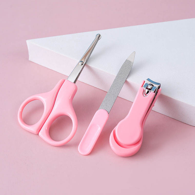 Picture of Hot Sale 3pcs Baby Grooming Kit Nail Clippers Scissors Nail File Tweezer Set