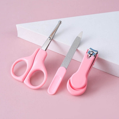 Picture of Hot Sale 3pcs Baby Grooming Kit Nail Clippers Scissors Nail File Tweezer Set