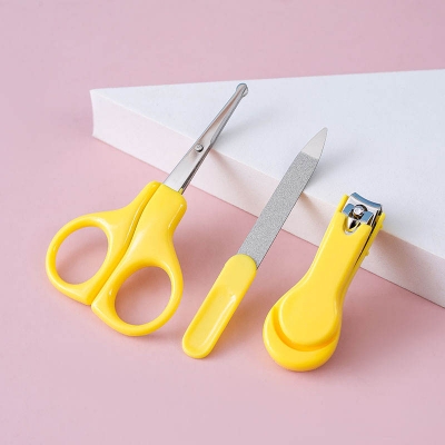 Picture of Hot Sale 3pcs Baby Grooming Kit Nail Clippers Scissors Nail File Tweezer Set