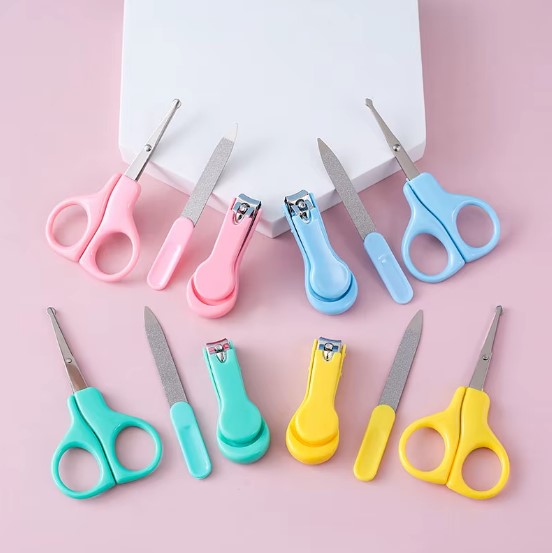 Picture of Hot Sale 3pcs Baby Grooming Kit Nail Clippers Scissors Nail File Tweezer Set