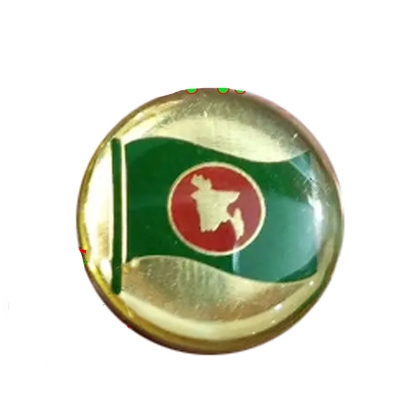 Picture of Golden Bangladesh Flag Coat Pin/ Hijab Pin with Silica Gel Broaches (01 pcs)