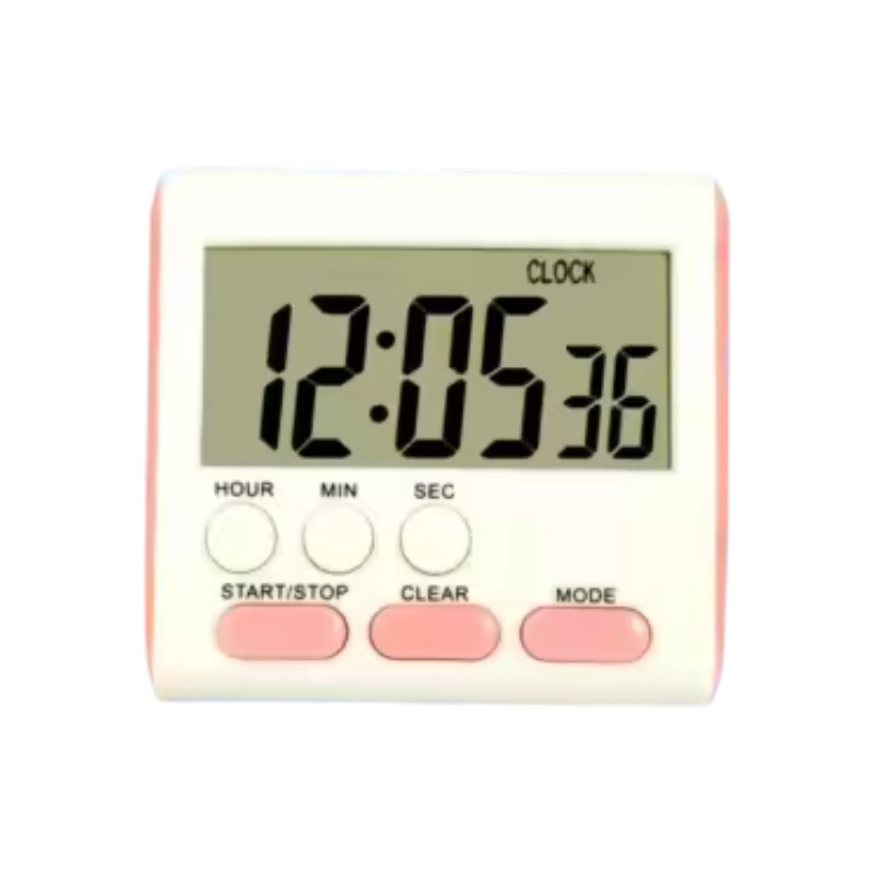Picture of Kitchen Clock English 24-hour Electronic Timer Digital Reminder Alarm Clocks Cooking Countdown Timer LCD Multifunction Home