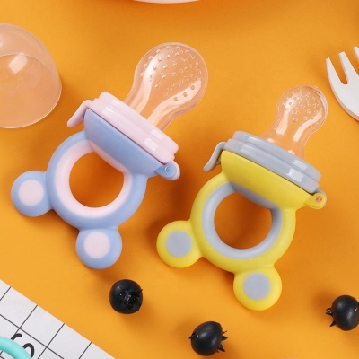 Picture of Silicone Pouches Babies Toddlers Infants Kids Baby Fresh Fruit Food Feeder Pacifier Training Massaging Toy