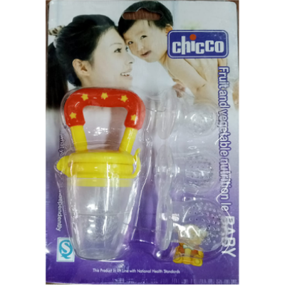 Picture of New Star Bite Baby Fruit Teether Baby Pacifiers Feeder Kids Fruit Feeder Nipples Feeding Safe Silicone Baby Supplies Nipple Teat Pacifier (with Extra 3 Nipples) -Color as per stock