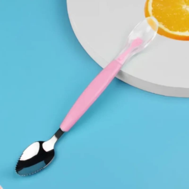 Picture of puree spoon Children's Double-headed Stainless Steel Multifunctional Spoon Convenient Tableware Scraping Fruit Puree Kids Dining