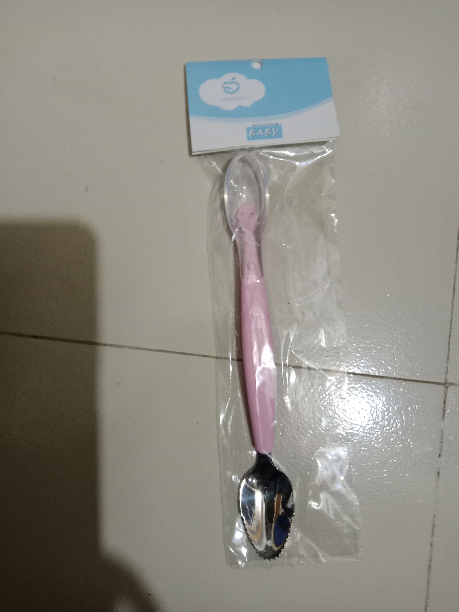 Picture of puree spoon Children's Double-headed Stainless Steel Multifunctional Spoon Convenient Tableware Scraping Fruit Puree Kids Dining