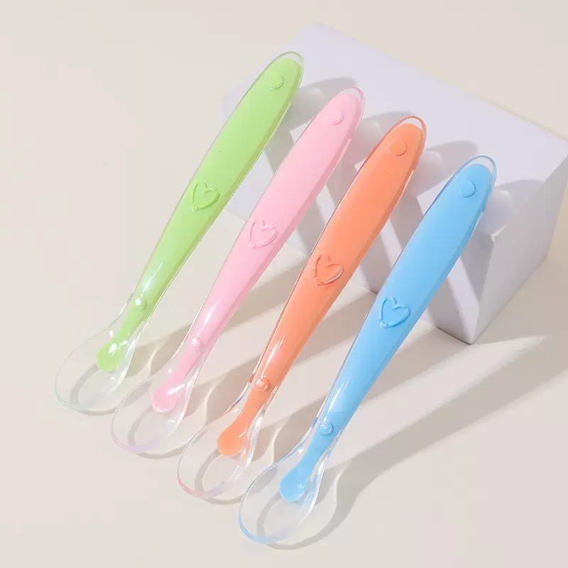 Picture of BPA Free Soft Eco-friendly Silicone Baby Spoon Flexible Feeding Spoon for Baby Food