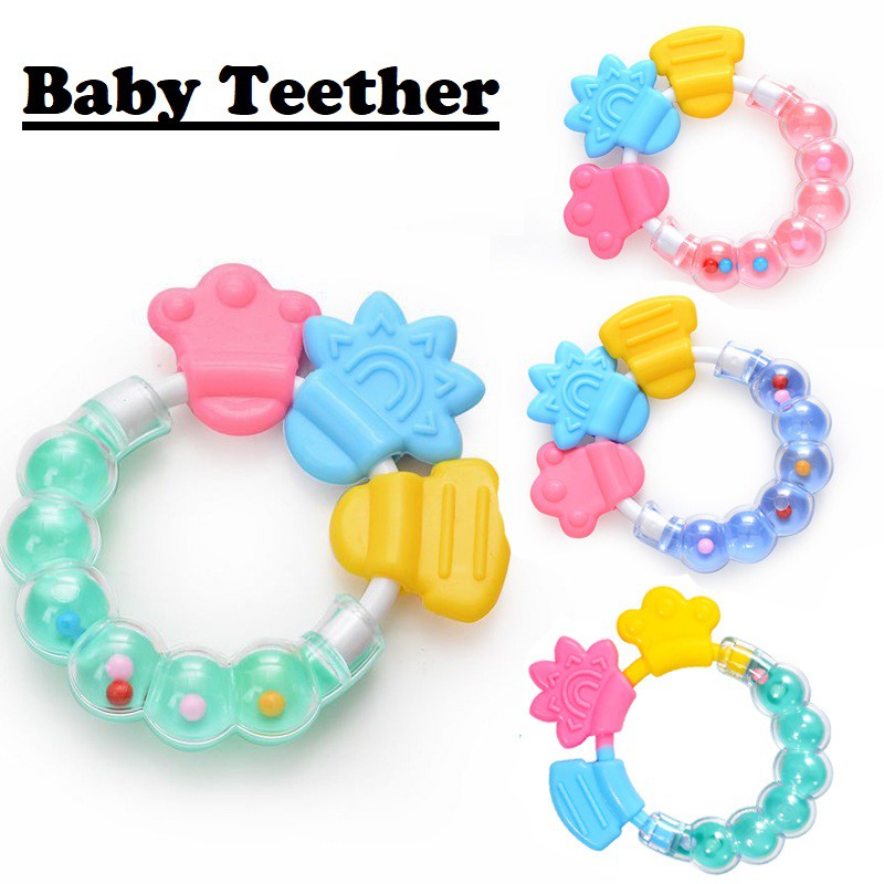 Picture of Infant Silicone Soft Toy Chewable Baby Teether with Sound Rattle Soothing Teething Stick for Teething Relief