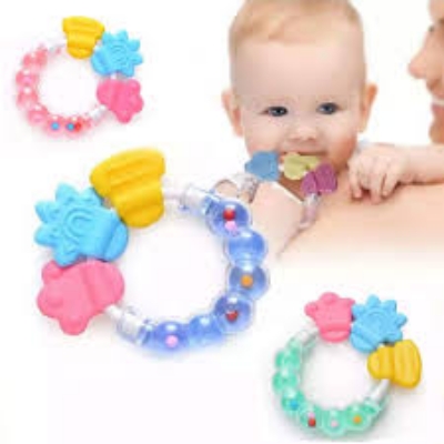Picture of Infant Silicone Soft Toy Chewable Baby Teether with Sound Rattle Soothing Teething Stick for Teething Relief