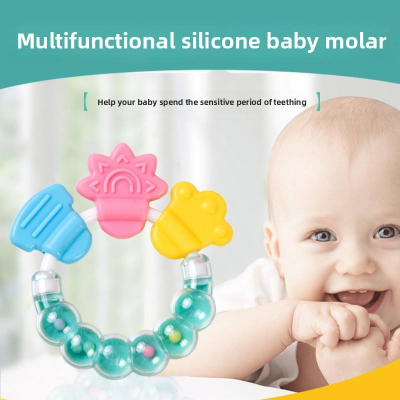 Picture of Infant Silicone Soft Toy Chewable Baby Teether with Sound Rattle Soothing Teething Stick for Teething Relief