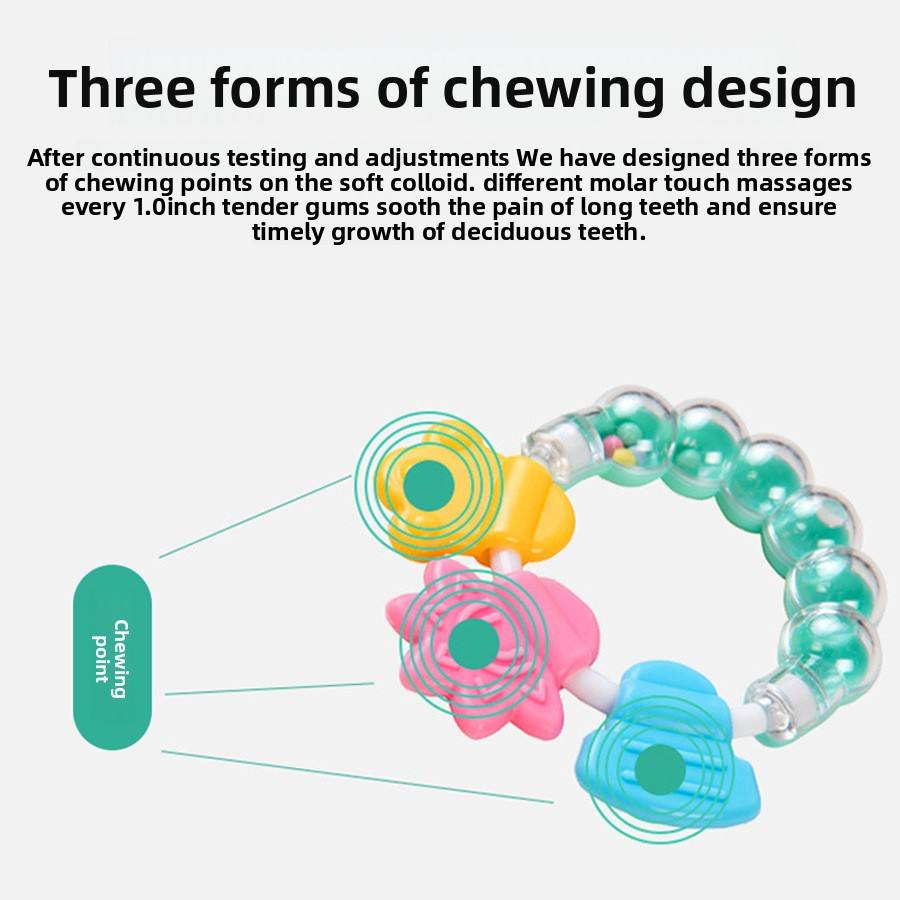 Picture of Infant Silicone Soft Toy Chewable Baby Teether with Sound Rattle Soothing Teething Stick for Teething Relief