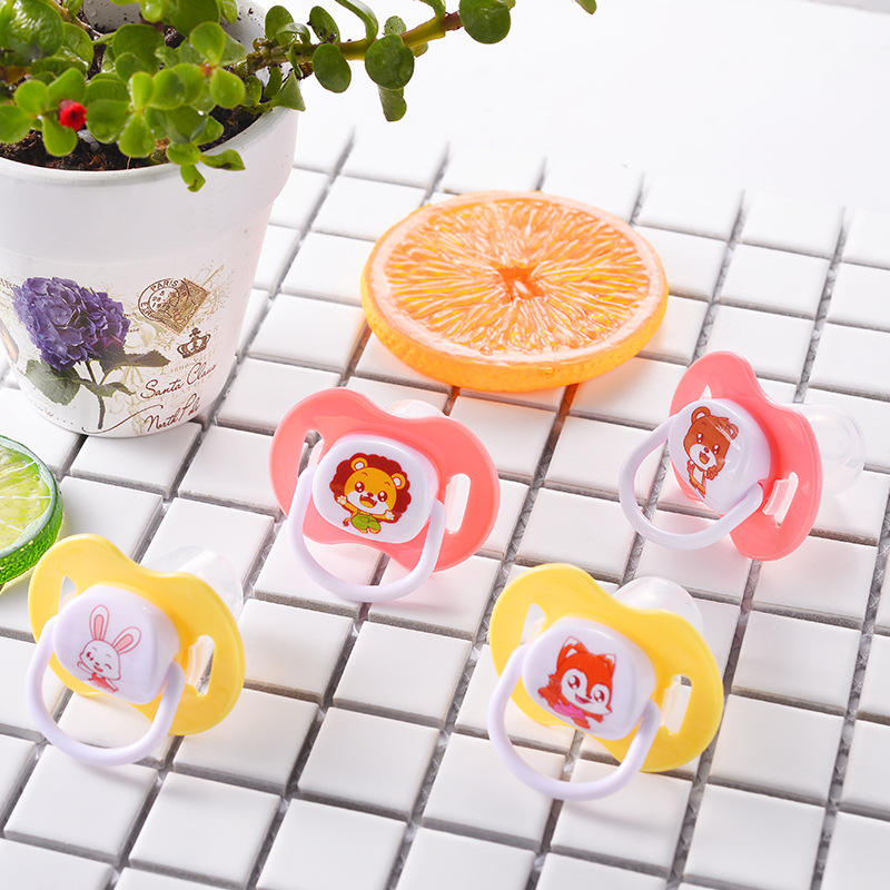 Picture of Multicolor Cartoon Animal Print Design Dummy Pacifier teether Silicone Baby Pacifier with Cover
