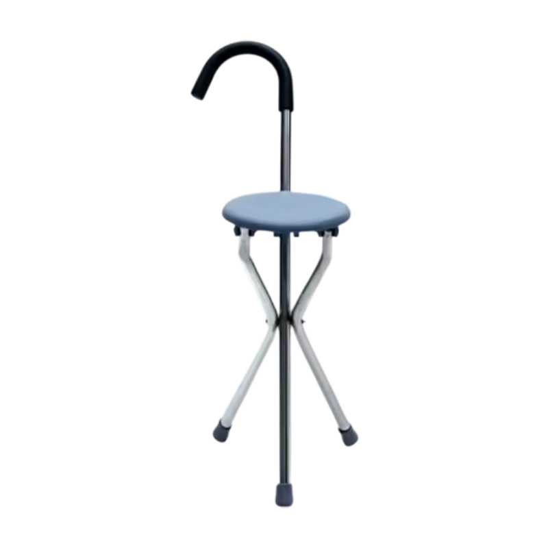 Picture of Walking Stick Chair Aluminum Walkers For Elderly Folding Elderly Walker Cane With Seat Walking Stick Old People 2 in 1 Walk/Sit