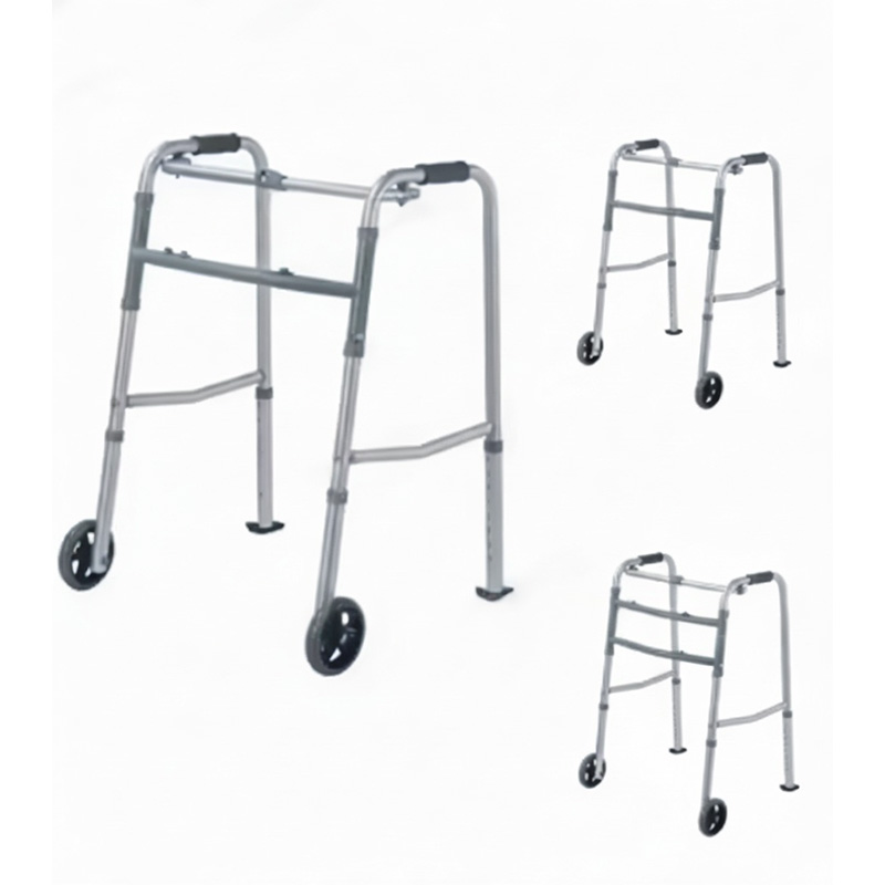 Picture of Folding Walker with wheel Portable Light Weight Height Adjustable Foldable Walker for Men Women Adults Patients & Old age People