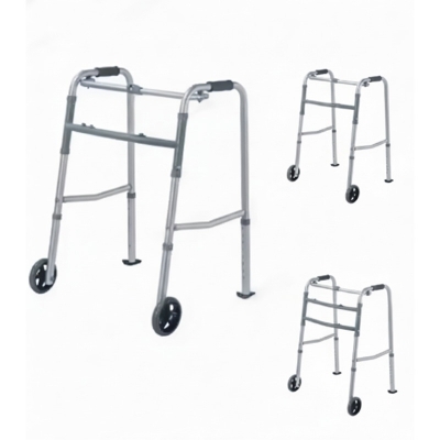Picture of Folding Walker with wheel Portable Light Weight Height Adjustable Foldable Walker for Men Women Adults Patients & Old age People