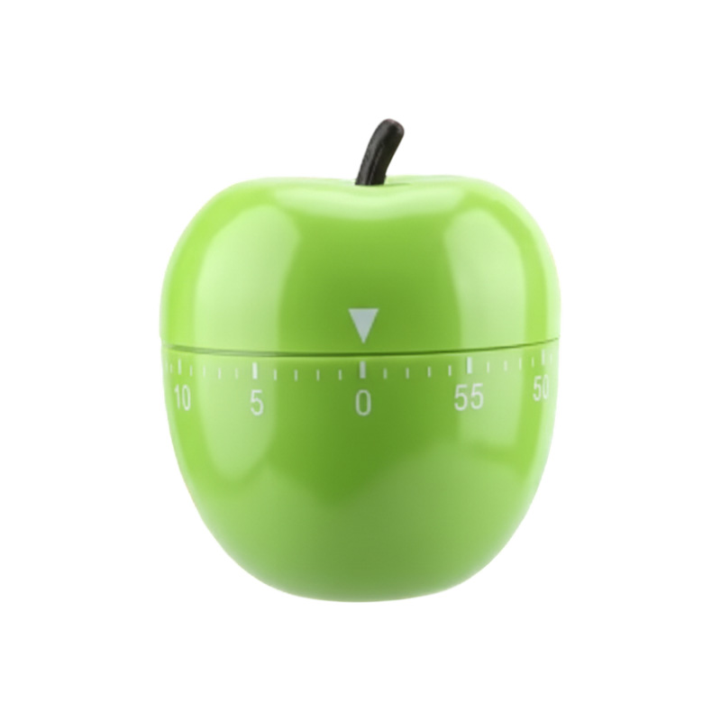 Picture of Cute Fruit Kitchen Timer, 60 Minutes Apple Shape Mechanical Timer Novelty 360 Degree Rotating Manual Timer for Home Cooking Timing Tool