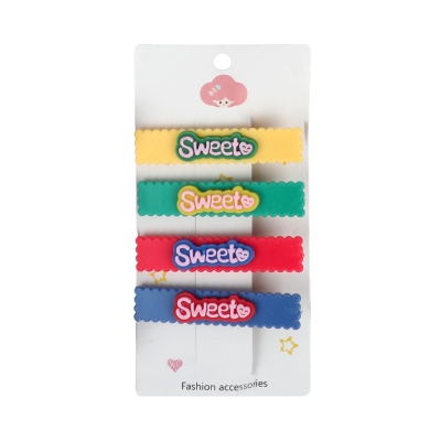 Picture of Sweetie Pie Wavy Retro Snap Clips (4-Pack)
