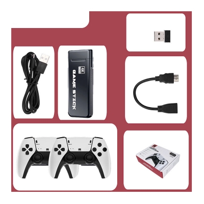 Picture of ✔️M8 Pro Game Stick ✔️2 Premium Joystic with Dongle ✔️64GB SD Card With Preloaded 2000+ game Inside ✔️HDMI Extension Cable ✔️USB Power Cable ✔️User Manual