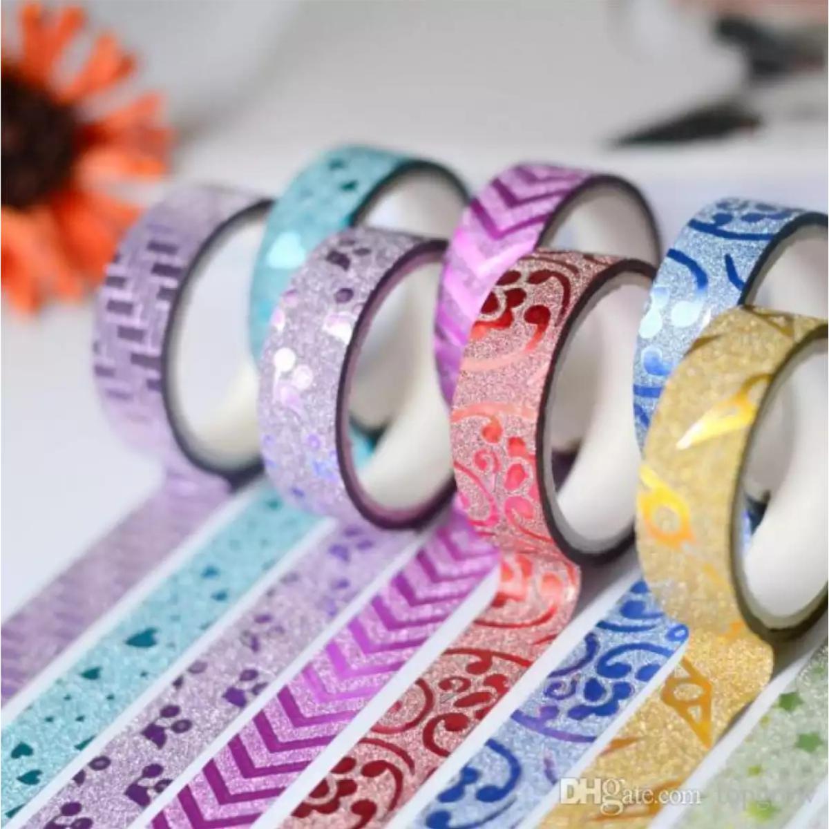 Picture of Colorful DIY Crafts Washi Tape Set of 10 Rolls Multi-Purpose Masking Tape Great for Arts Crafts DIY - Multicolour
