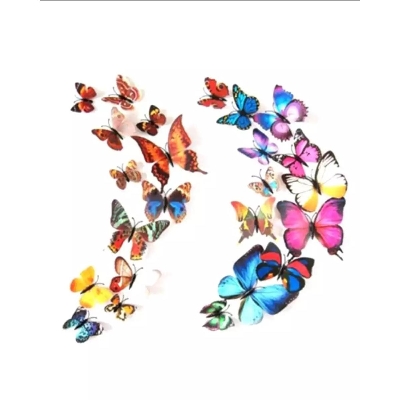 Picture of 3d বাটারফ্লাই স্টিকার-12 পিস - wall decoration