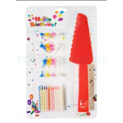 Picture of Birthday Candleand cutter set/Birthday Cake Decoration mini Candle and cake cutter Set/Happy birthday Candle with cake cutter