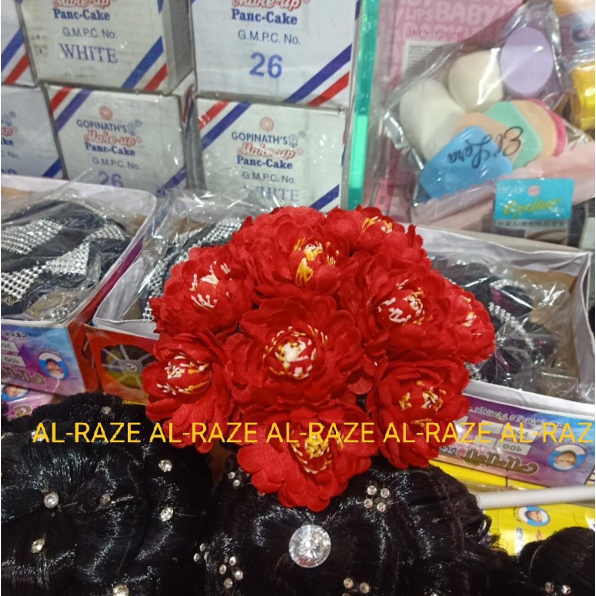 Picture of Red flower khopa for ladies and girls/Artificial flower khopa Red/Bride flower khopa White - Hair Band - Hair Clip - Hair Clip