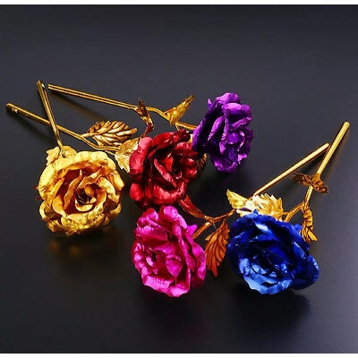 Picture of Elegant 24K Gold Plated Golden Rose Flower/24k rose /golden rose flower - Home Decoration Item