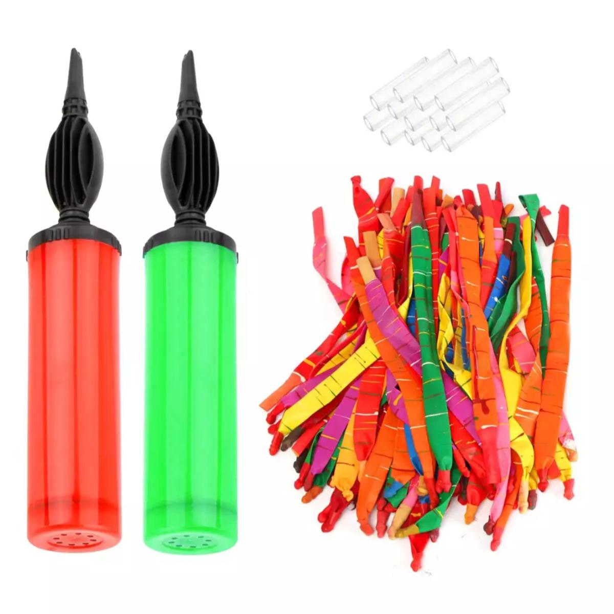 Picture of 10pc rocket balloon (multicolor)+1 pc balloon pumper - birthday decoration