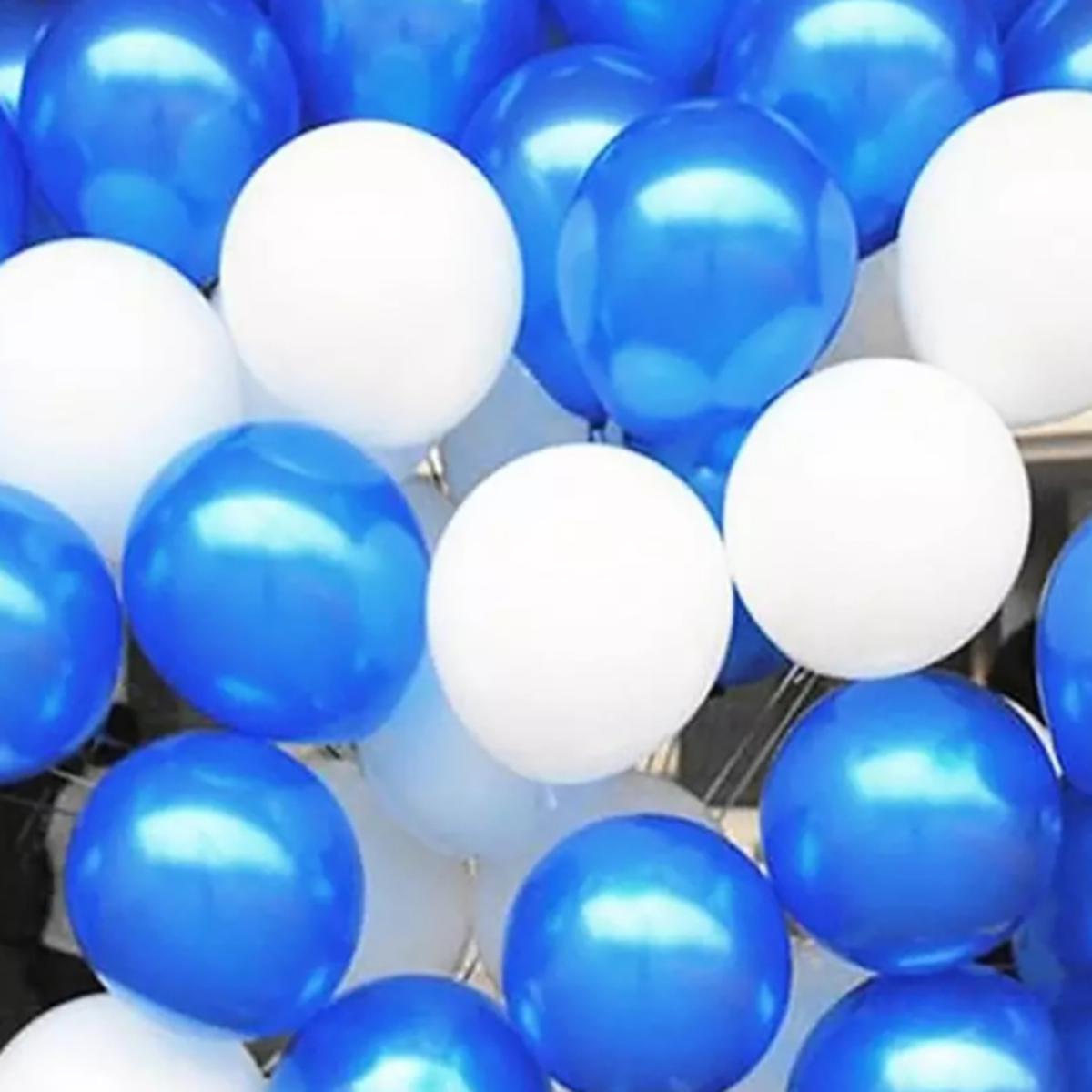 Picture of White And Blue Balloon-50 pcs/monty balloon 50pc/party balloon-50pc package