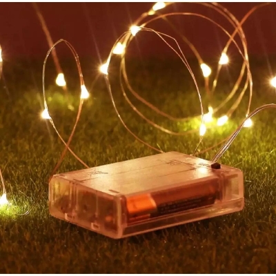 Picture of Battery Operated Decorative Party String Fairy Lights/Led Fairy Lights Copper Wire Garland String Light Holiday Festoon Lamp For Home Indoor Bedroom Wedding Tree Christmas Decoration - Table Lamp