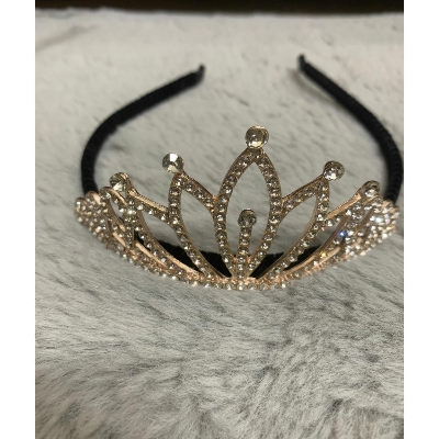 Picture of Hijab crown/Fashionable Stone Crown Hair Band For Girls/Rhinestone Crystal Tiaras and Crowns Headband For Women Birthday Pageant Wedding Prom Princess Crown, Rose Gold