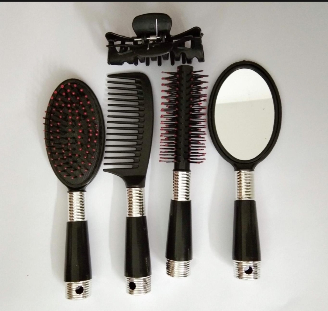 Picture of Hair comb set/Hair brush set/Hair Brush Hand Mirror Hair Band & Comb Set Of 5 pcs