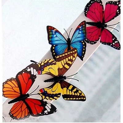 Picture of Butterfly Wall Stickers - 6pcs/3D Double Wings Butterfly Wall Stickers-6pc