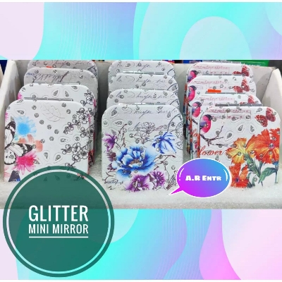 Picture of Square mirror/glitter square mirror/mini portable folding mirror/ pocket mirror/ double side pocket mirror/mini mirrors gifts/mini pocket mirror for women and girls - Mirror