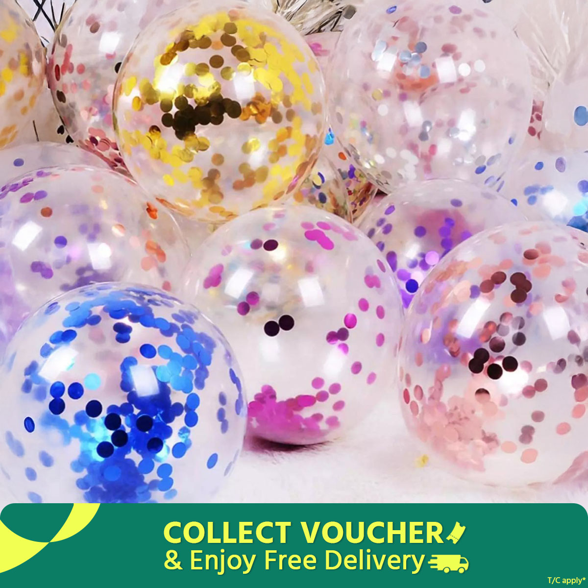 Picture of Confetti Latex Transparent Balloon/New Amazon Clear confetti balloons birthday wedding party balloons decoration latex ,[ 5 pcs ] confetti balloon