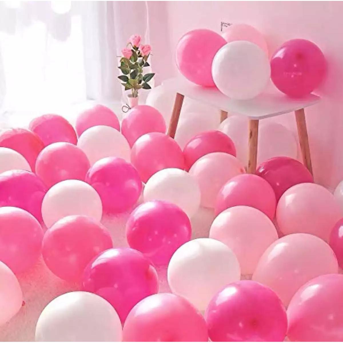 Picture of White and pink balloon-50/monty balloon white and pink-50pcs package