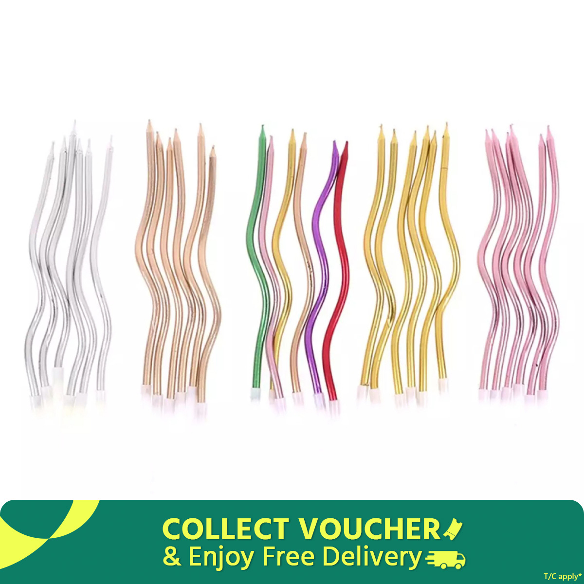 Picture of Spiral candle/Spiral Metallic Candle 6 Pcs