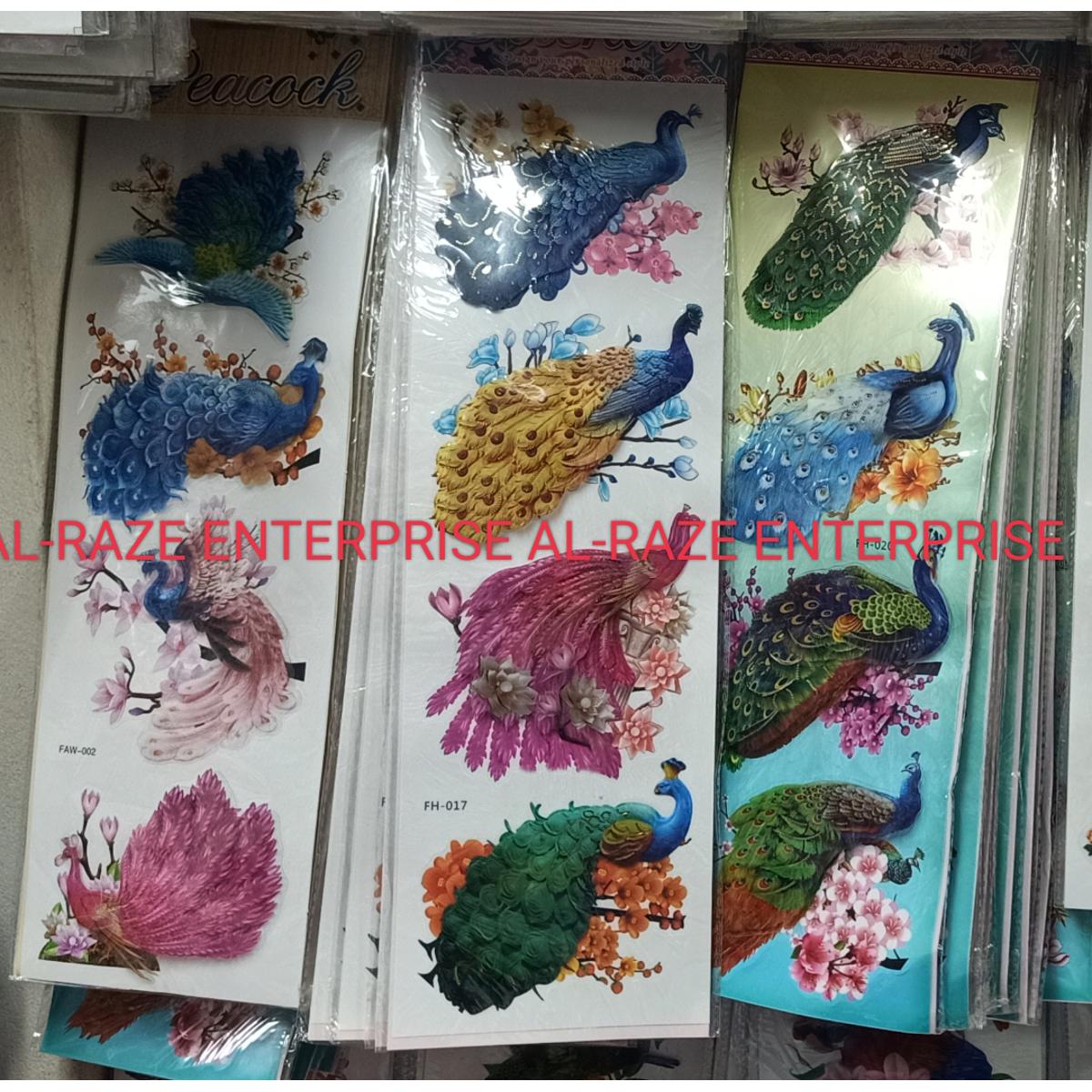 Picture of Peacock sticker 4pc/3D-peacock sticker-4pc