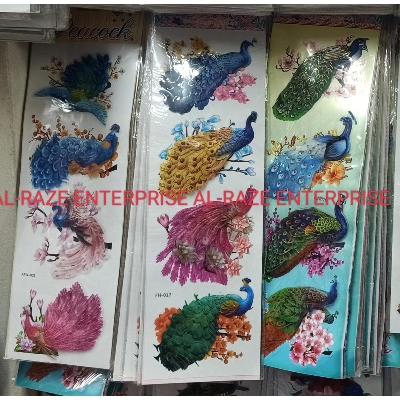 Picture of Peacock sticker 4pc/3D-peacock sticker-4pc