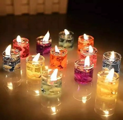 Picture of Romantic Jelly Candle Multicolor-12pc/smokeless jel candle 12pc