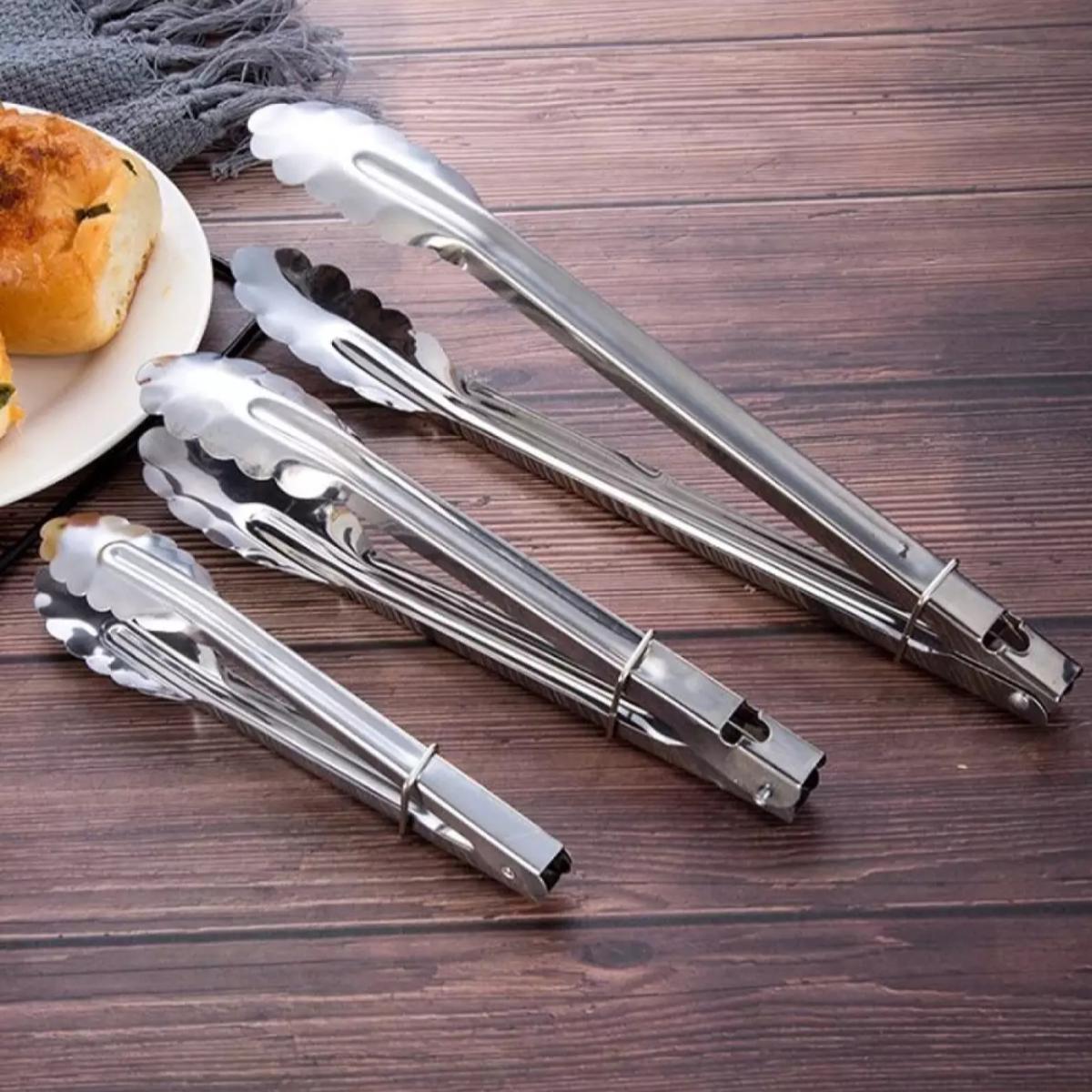 Picture of Stainless Steel BBQ Buffet Bread, Ice, Cooking Food Clip / Tongs Clamp/sweet tongs clip(3pcs Set)