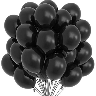 Picture of Black Balloon 50Pc/Black Monty Balloon 50Pcs Package-Medium Size - Birthday Decoration