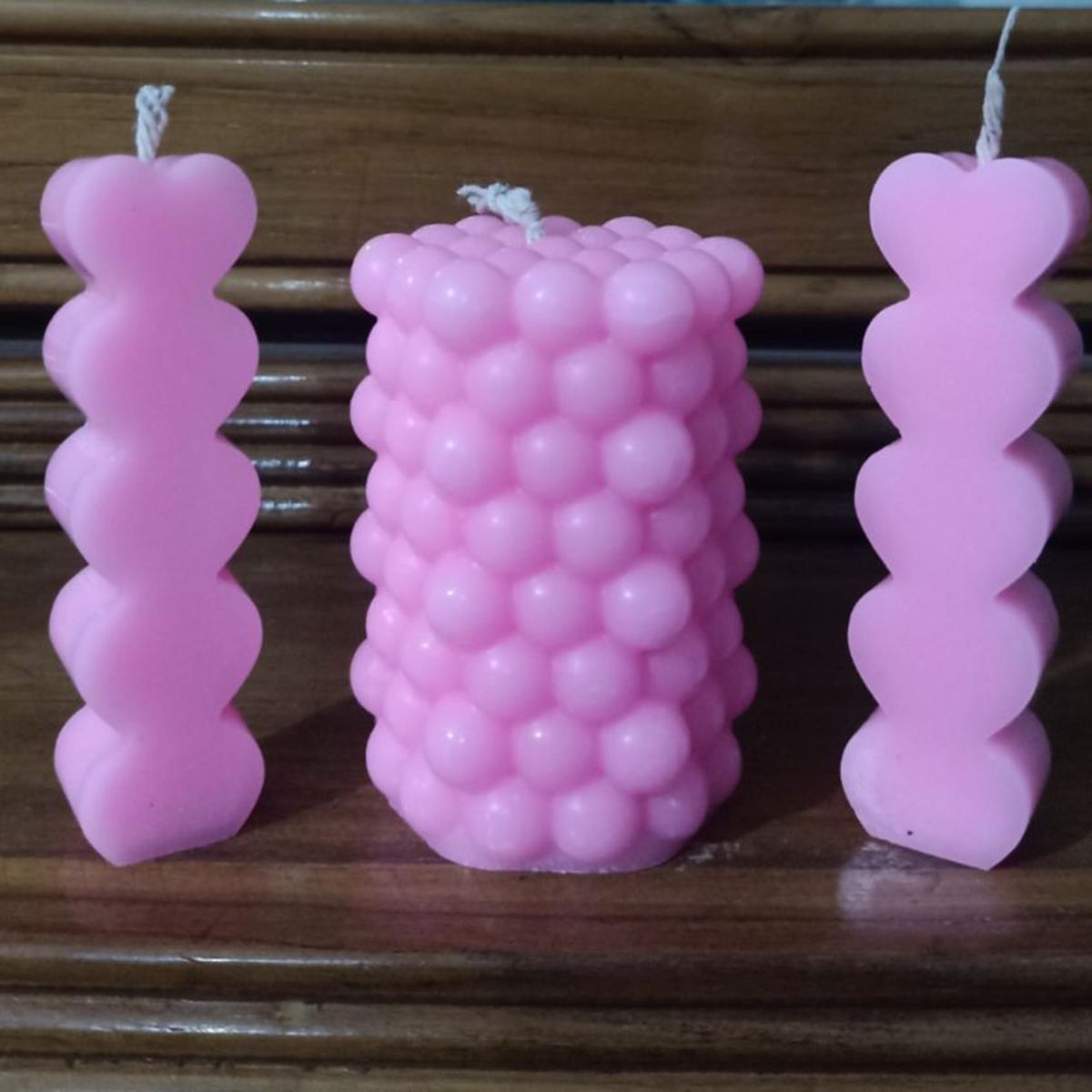 Picture of Pilar love candle set with dot bubble candle-3pc