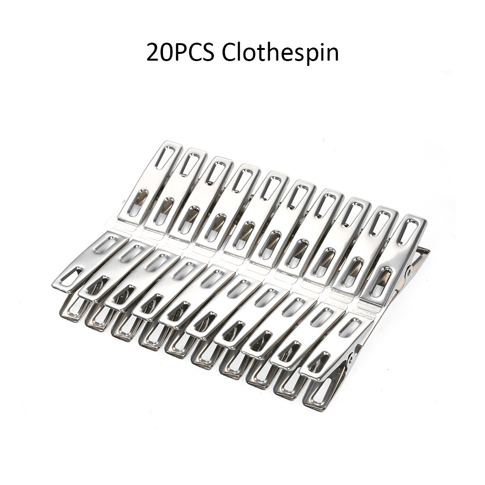 Picture of স্টেইনলেস স্টিলের কাপড় শুকানোর ক্লিপ-রূপালী 20 পিস সেট - cloth hanger
