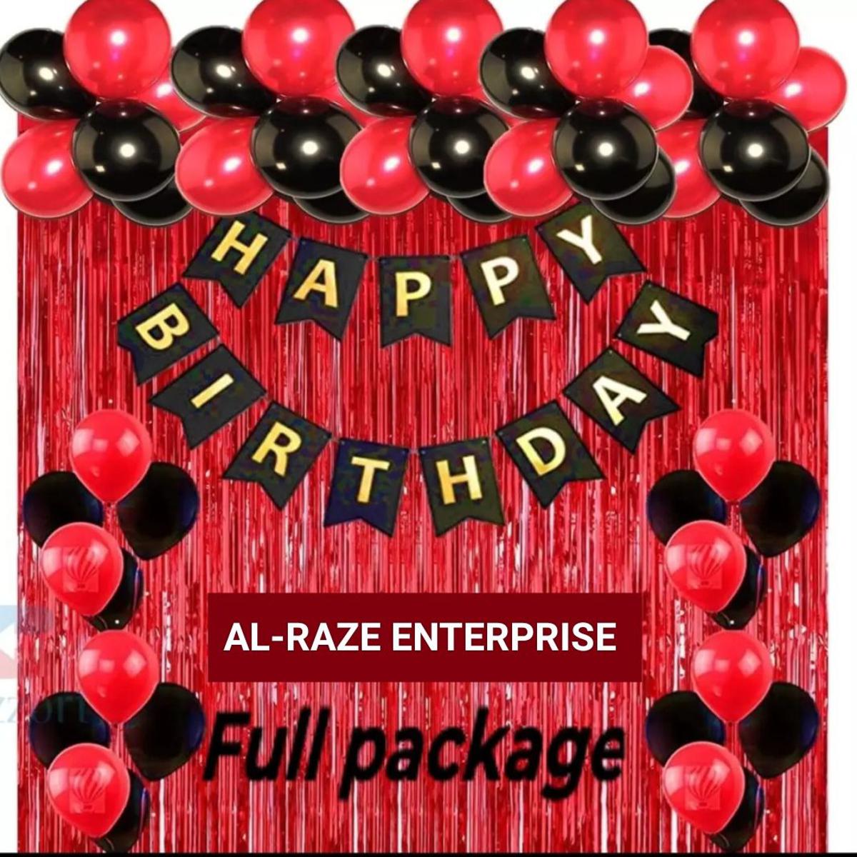 Picture of Happy Birthday Combo Full Set black and red in low budget