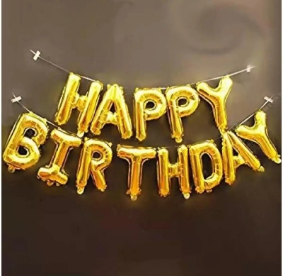 Picture of Happy Birthday Foil Banner 13 Piece - Birthday Decoration/Happy Birthday Foil Balloon Banner Big Size Letter Multicolor