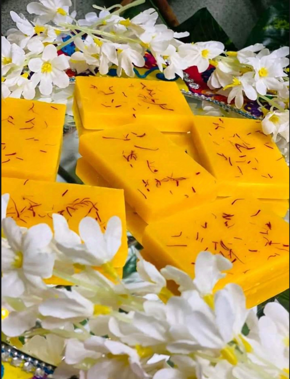 Picture of Hand Made Real Saffron Goat Milk Bar Soap -90g-Beauty soap