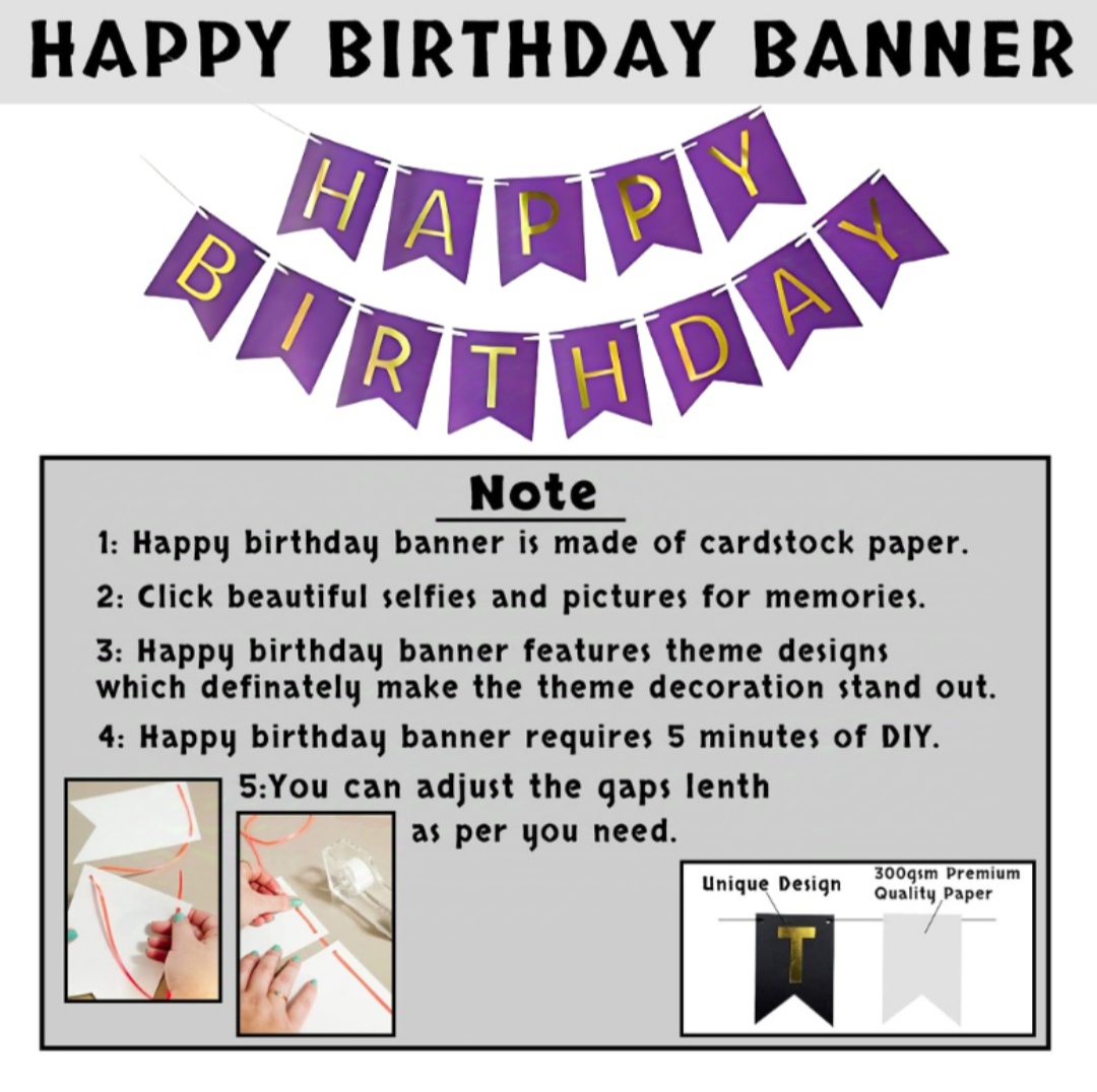 Picture of Purple Color Birthday Decoration Combo Pack With Birthday Banners, Silver Foil Curtains, Metallic Balloons, Blue Confetti and Balloon Garland Arch Decorations Kit Full Package- (Pack of 48 Pcs)