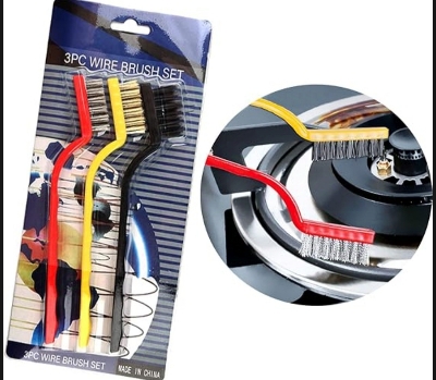 Picture of 3Pcs/Set 7 inches Stainless Steel Brush Brass Cleaning Brush Polishing Rust Remover Metal Wire Brush Cleaning Tool Family